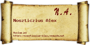 Noszticzius Alex névjegykártya