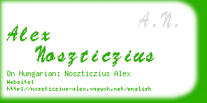 alex noszticzius business card